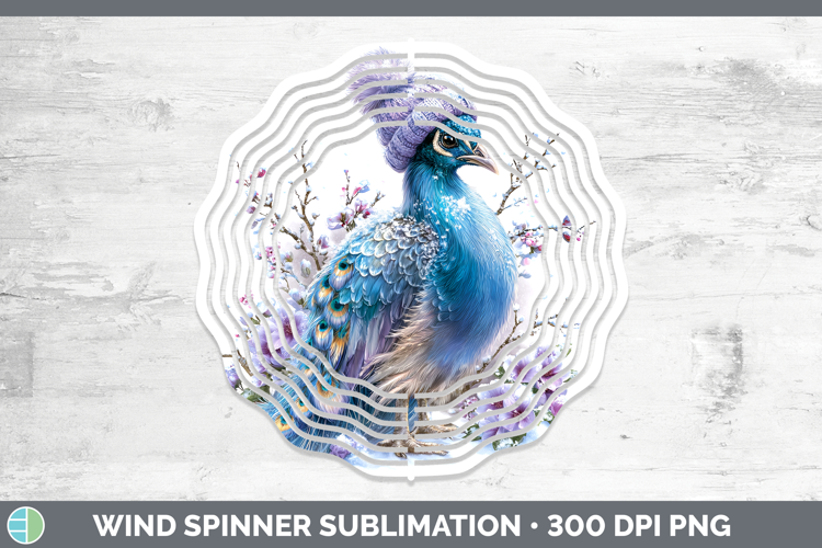 Peacock Farm Winter Knit Hat Wind Spinner Sublimation Design