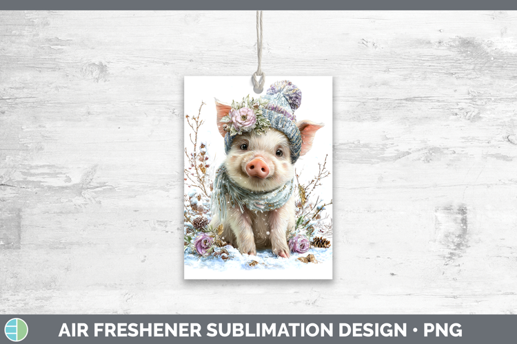 Pig Farm Winter Knit Hat Air Freshener Sublimation Design