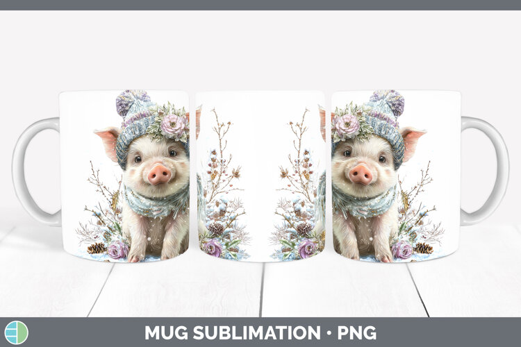 GorgeousFarm Winter Knit Hat Mug Wrap design.