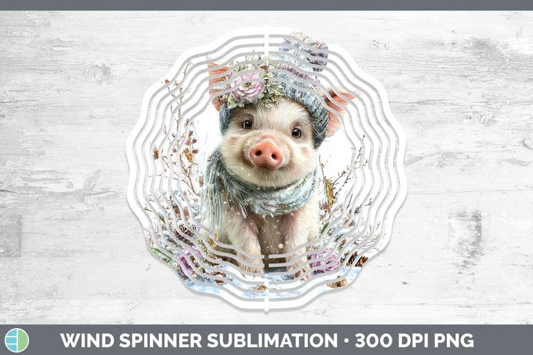 Pig Farm Winter Knit Hat Wind Spinner Sublimation Design
