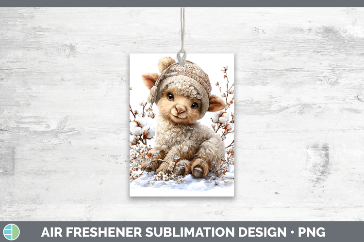 Sheep Farm Winter Knit Hat Air Freshener Sublimation Design