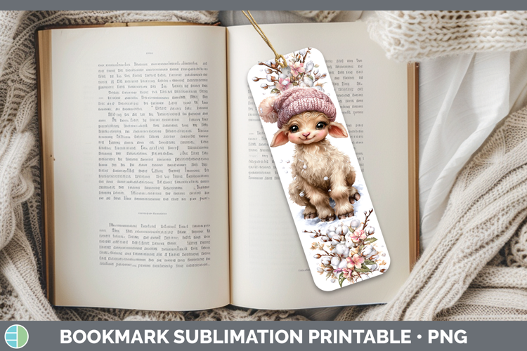 Sheep Farm Winter Knit Hat Bookmark Sublimation Design