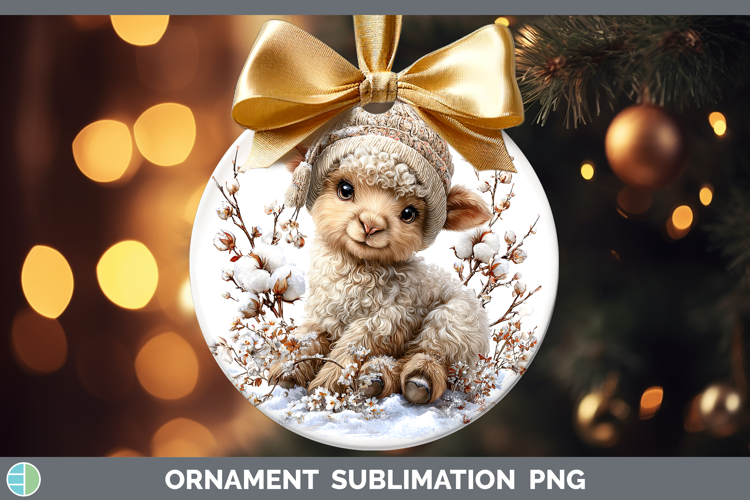 Sheep Farm Winter Knit Hat Ornament Sublimation Design