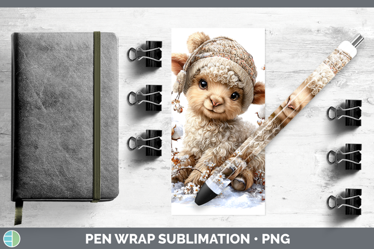 Sheep Farm Winter Knit Hat Pen Wrap Sublimation Design