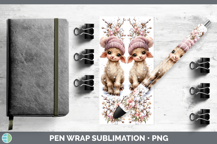 Sheep Farm Winter Knit Hat Pen Wrap Sublimation Design