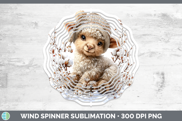 Sheep Farm Winter Knit Hat Wind Spinner Sublimation Design