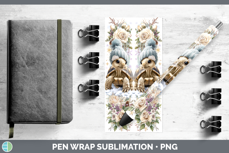 Tortoise Farm Winter Knit Hat Pen Wrap Sublimation Design
