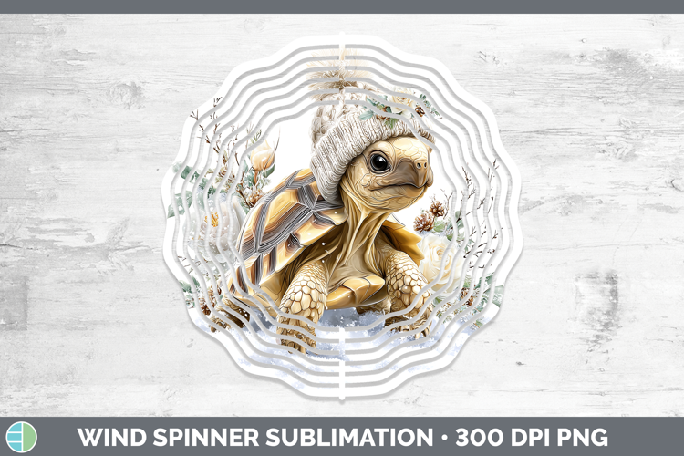 Tortoise Farm Winter Knit Hat Wind Spinner Sublimation Desig