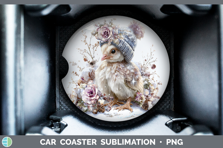 Turkey Farm Winter Knit Hat Car Coaster Sublimation Design