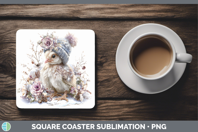 Turkey Farm Winter Knit Hat Square Coaster Sublimation Desig