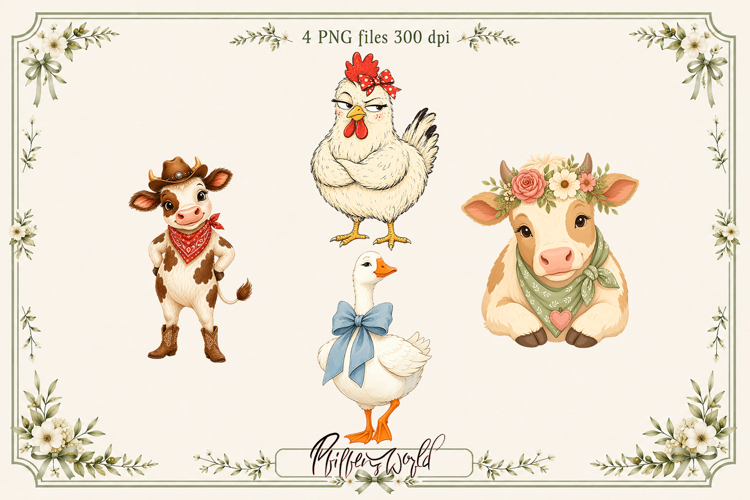 Farm Animal Clipart | Barnyard Friends Graphics