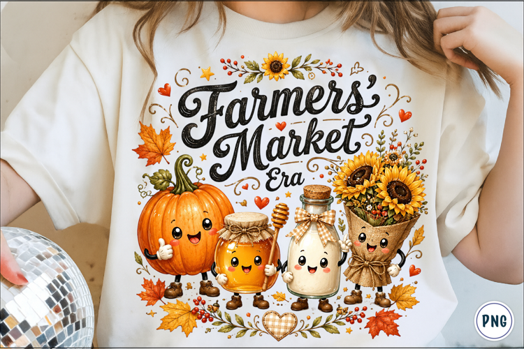 Farmers Market Era Cute Pumpkin Fall PNG