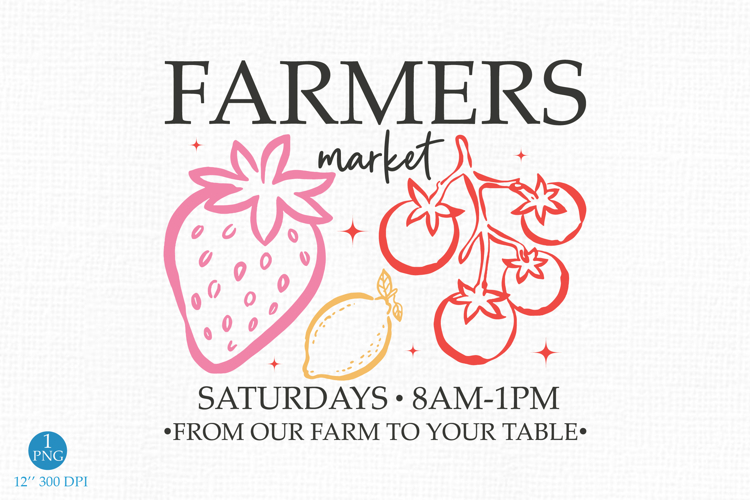 Farmers Market Hand-drawn PNG Design example image 1