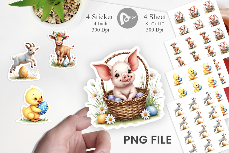 Baby Animals Easter Sticker