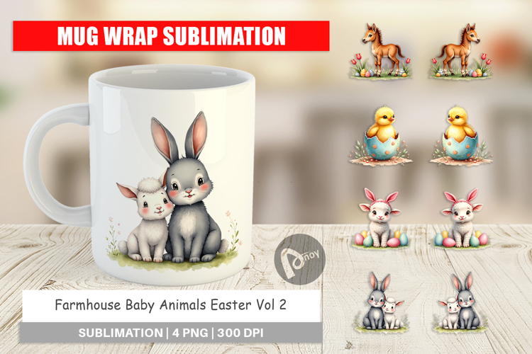 Baby Animals Easter Mug Wrap