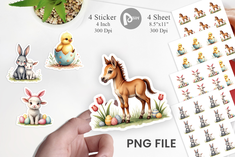 Baby Animals Easter Sticker