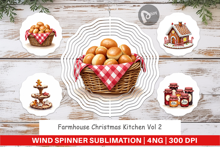 Farmhouse Christmas Kitchen Wind Spinner