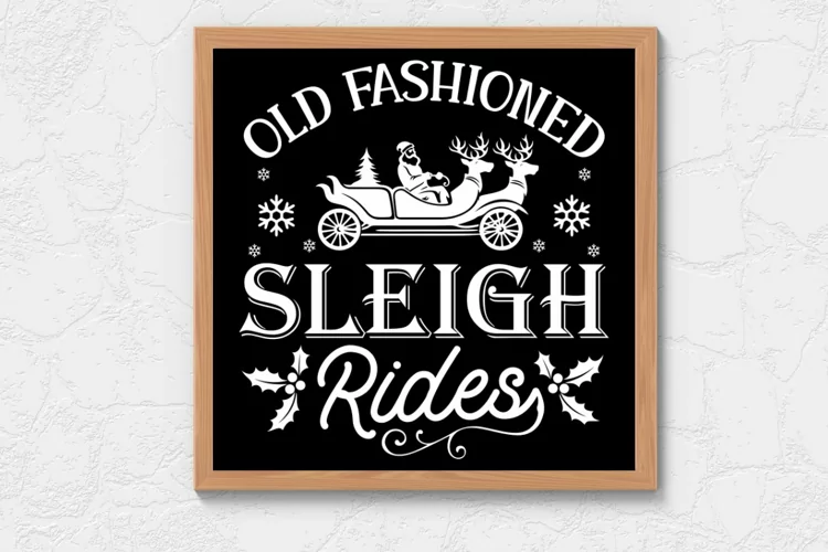 Old fashioned sleigh rides SVG, Christmas SVG