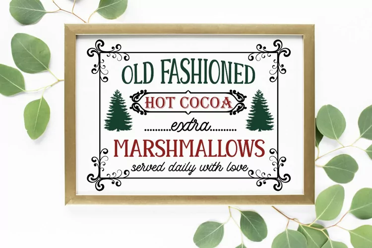 Old fashioned hot cocoa extra marshmallows served daily with