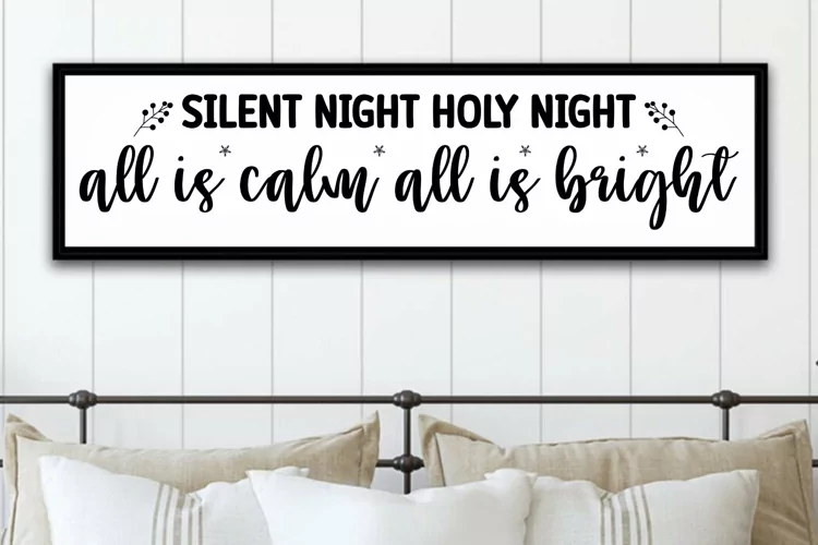 Silent night holy night all is calm all is bright SVG