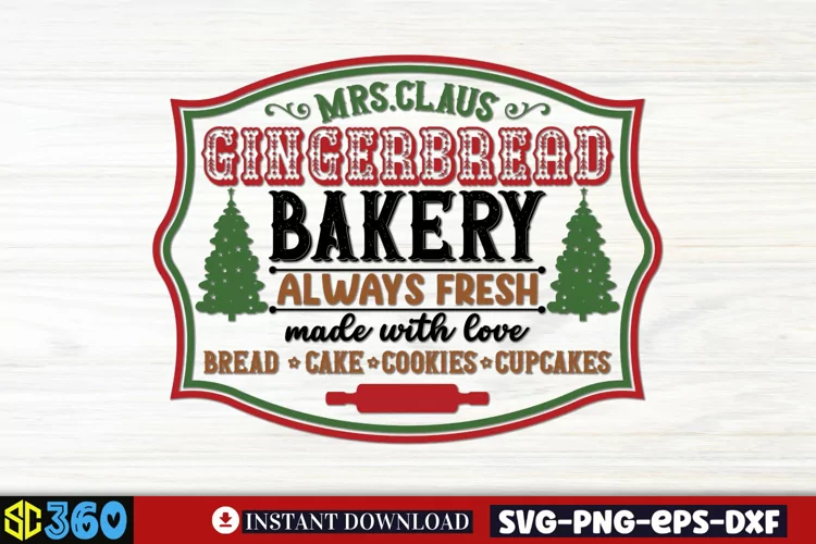 Mrs.claus gingerbread bakery always fresh made with love bre