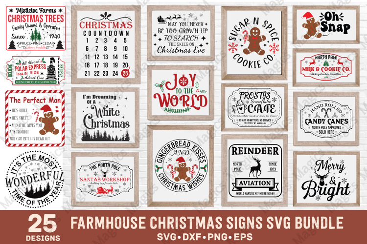 Farmhouse Christmas SVG , Rustic Christmas Bundle