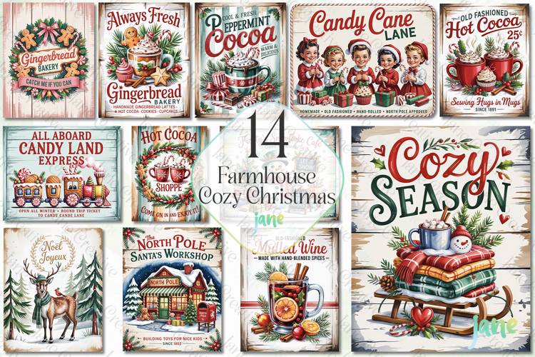 Farmhouse Cozy Christmas Sublimation Bundle