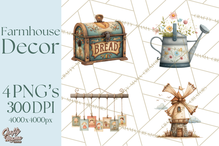 Farmhouse Decor PNG Rustic Country Clipart Printable Icons