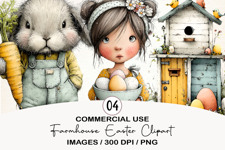 Farmhouse Easter Clipart