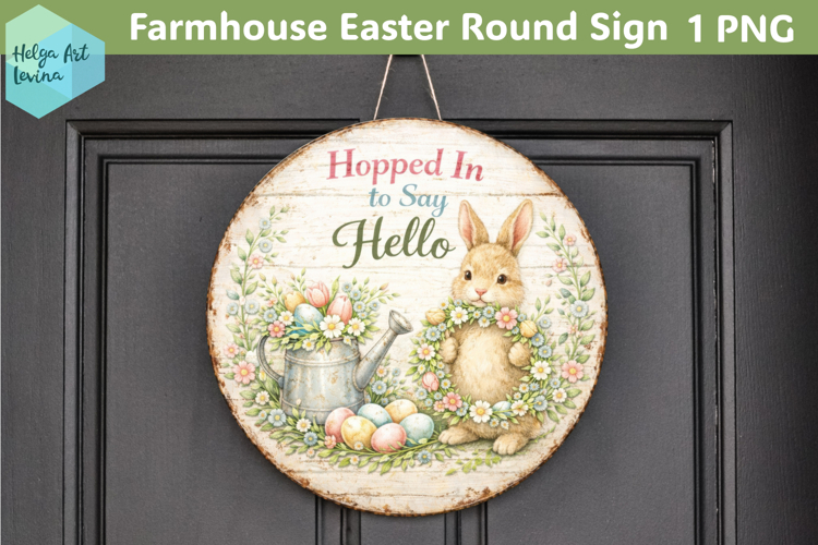 Farmhouse Easter Round Sign