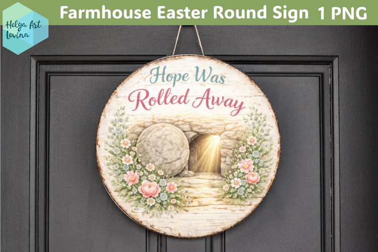 Farmhouse Easter Round Sign