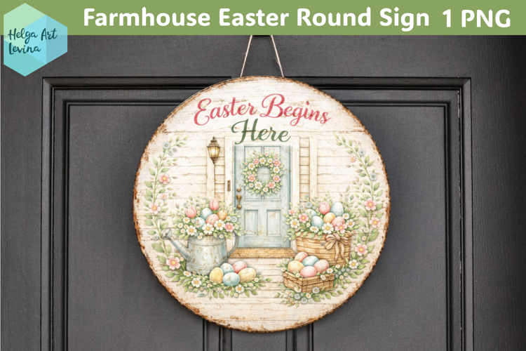 Farmhouse Easter Round Sign