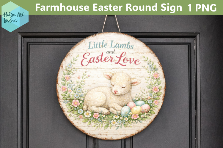 Farmhouse Easter Round Sign