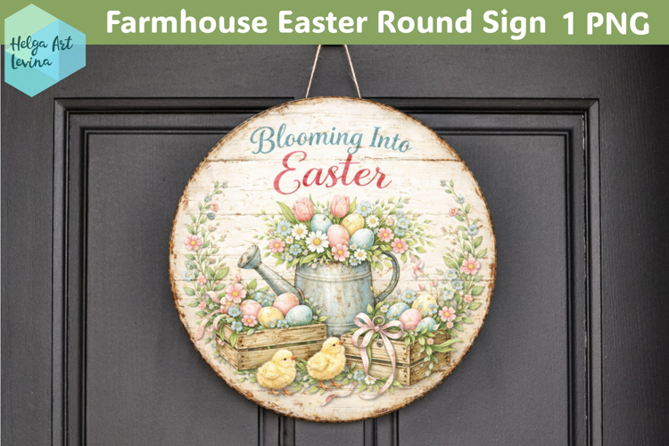 Farmhouse Easter Round Sign