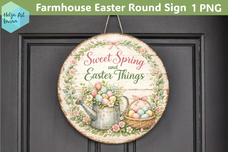 Farmhouse Easter Round Sign