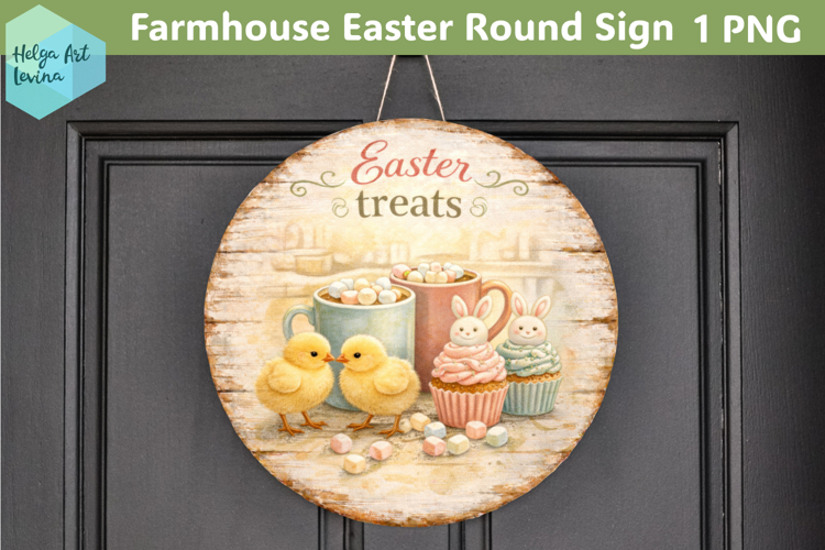 Farmhouse Easter Round Sign