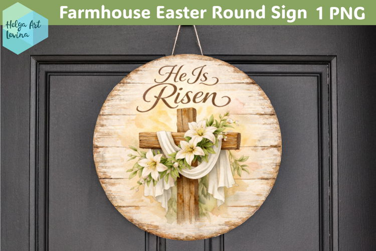 Farmhouse Easter Round Sign