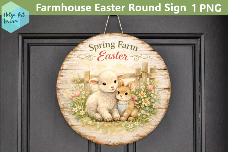 Farmhouse Easter Round Sign