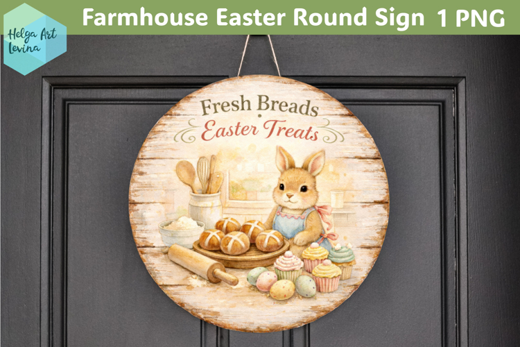Farmhouse Easter Round Sign