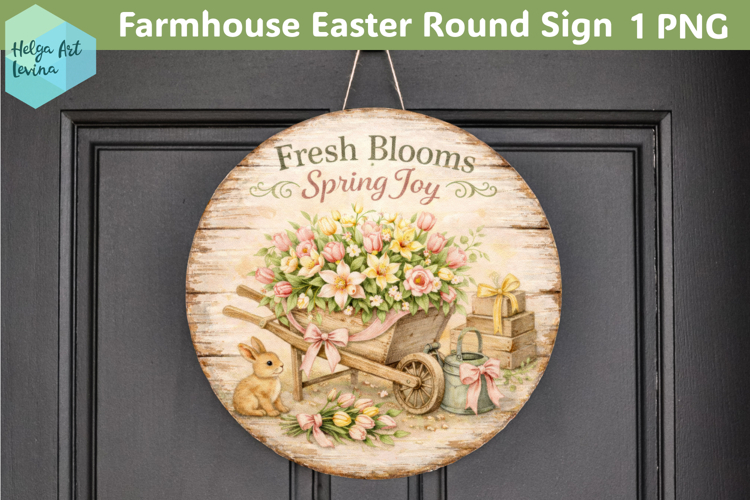 Farmhouse Easter Round Sign