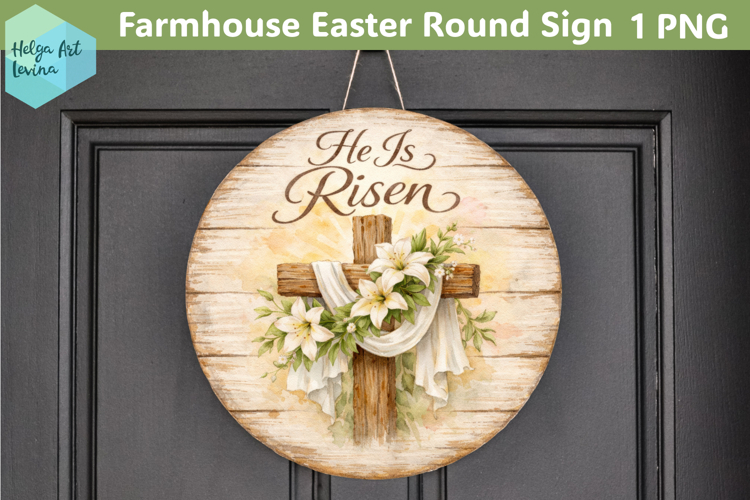 Farmhouse Easter Round Sign