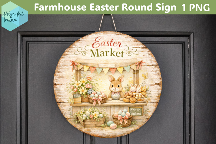 Farmhouse Easter Round Sign