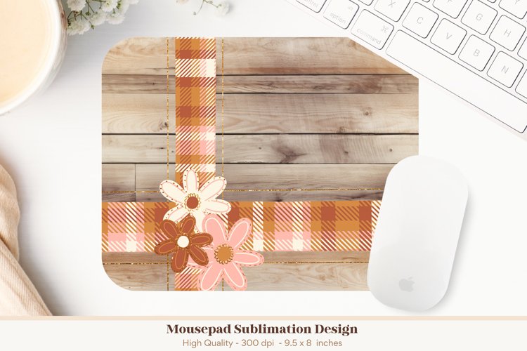 Farmhouse Flower Mouse Pad Floral Sublimation Mouse Pad
