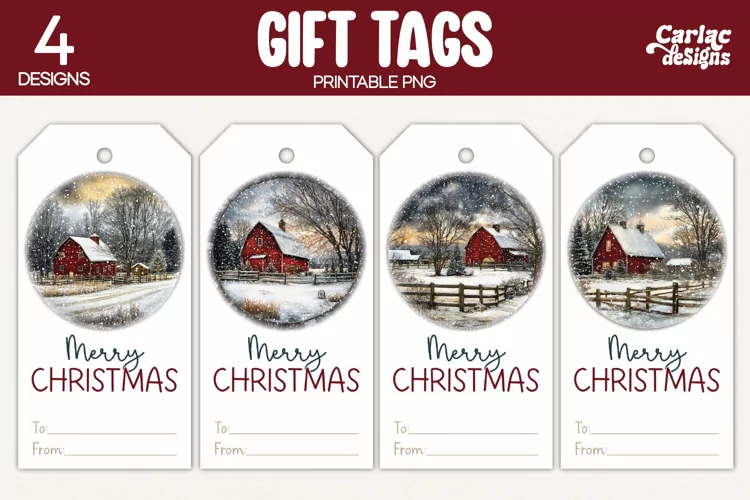 Christmas Gift Tags, Merry Christmas Printable Tags