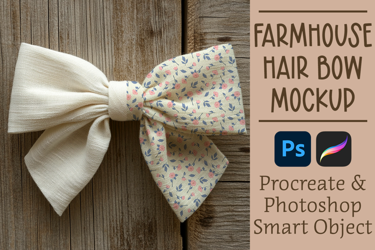 Farmhouse Hair Bow Mockup | Surface Pattern Mockup