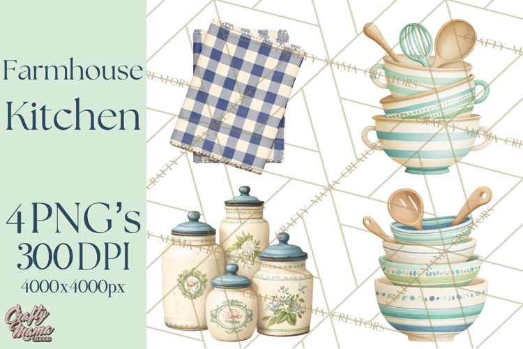 Farmhouse Kitchen Clipart, Rustic Kitchen Appliances PNG