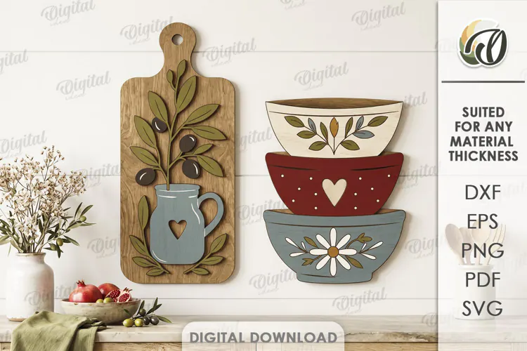 Farmhouse Kitchen Wall Decor Laser Cut. Wall Decor SVG