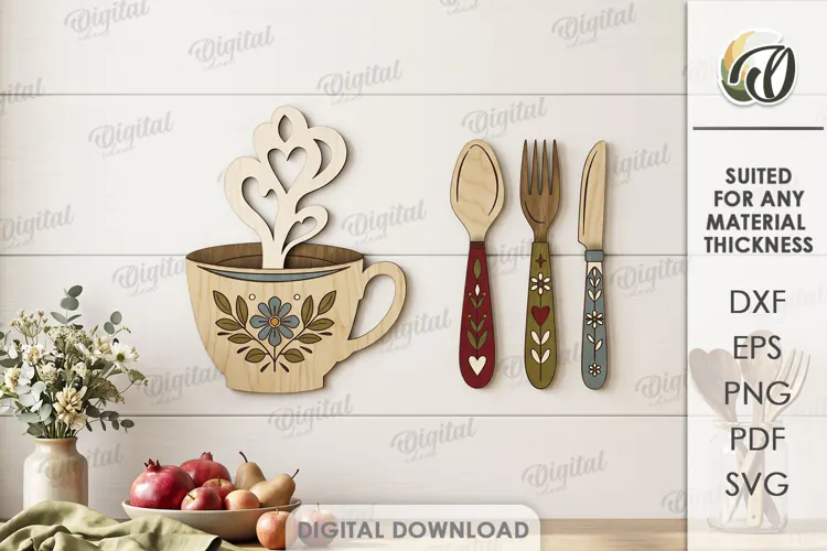 Farmhouse Kitchen Wall Decor Laser Cut. Wall Decor SVG