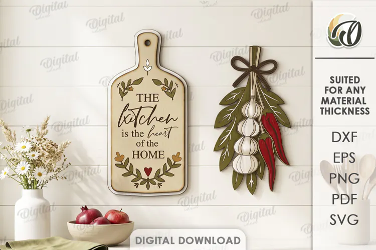Farmhouse Kitchen Wall Decor Laser Cut. Wall Decor SVG
