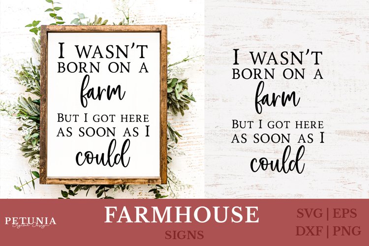 Farmhouse cut file being used as a farmhouse sign print